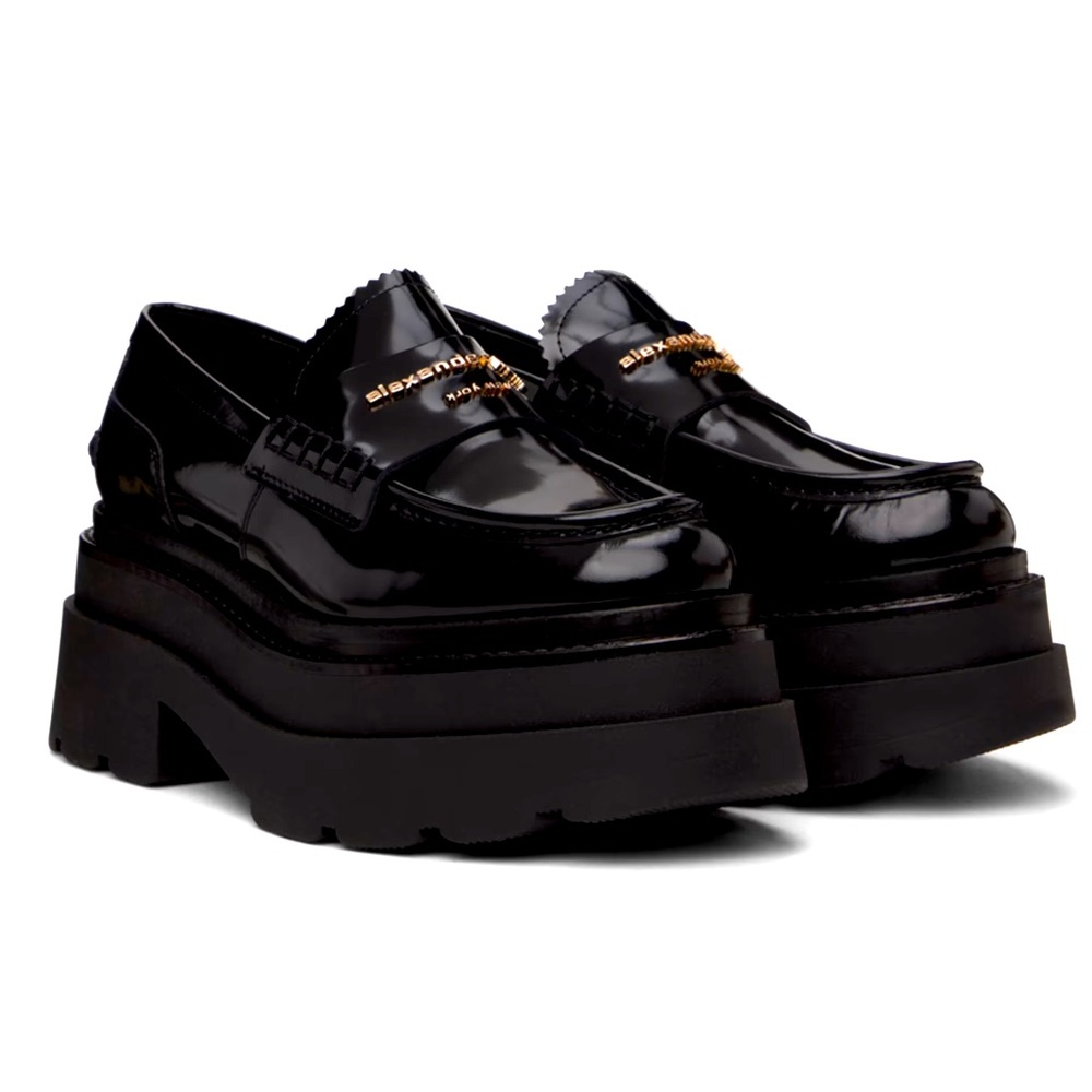 ALEXANDER WANG BLACK CARTER PLATFORM LOAFER